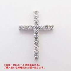※併売商品※◆中古◆クロス ペンダントトップ D0.32ct K18WG ホワイトゴールド ダイヤ 男女兼用　M993
