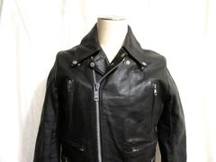 英国製 オールドストック TT LEATHERS ビンテージUKライダース 実寸身幅50cm 表記36インチ TTレザース ロンジャン ダブル フリンジ