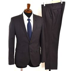 5XF123】m.f.editorial 2つボタン シングルスーツ S Y5 ダークブラウン ストライプ ノータック 極 定番 人気 営業 RCI-31305W 夏物 春夏 薄手 【中古】【メンズビジネス】202506