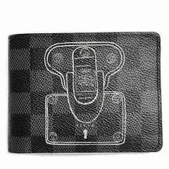 ルイヴィトン ダミエグラフィット ポルトフォイユミュルティプル N63183 2つ折り財布 メンズ 美品