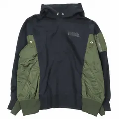 20AW ナイキ NIKE × サカイ sacai NRG HOODY MA-1 ドッキング フーディ パーカー スウェット カットソー プルオーバー M 黒 ブラック カーキ CW2419-475/5 メンズのサムネイル