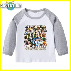 Tung Tung Tung Sahur トゥントゥントゥンサフール長袖 ロンT カットソー 110 120 130 140 150 キッズ黒ブラック 青ブルー 水色トップス服ラグランTシャツ イタリアンブレインロット 子供 tsrb1 FR