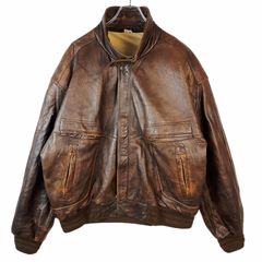 クロコ型押し ラムレザー L】バルマン レザーブルゾン 茶 スペイン製