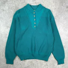80～90年代 USA製 L.L.Bean エルエルビーン ヘンリーネック コットンニットセーター メンズL相当 