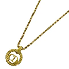 クリスチャンディオール Christian Dior ロゴ ネックレス ラウンド CD ネックレス GP ゴールド レディース 【中古】
