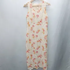 ◇ Eddie Bauer エディーバウアー 花柄 ノースリーブ ロング丈 ワンピース サイズ2 オレンジ系 レディース E  【1407020048637】