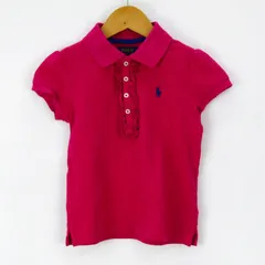 ポロ・ラルフローレン 半袖ポロシャツ ポロマーク フリル パフスリーブ トップス キッズ 女の子用 120サイズ ピンク POLO RALPH LAUREN 【中古】