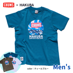 チャムス　tシャツ　メンズ　半袖　残りわずか　速乾　CHUMS　Hakuba　SANZANcircle　ティールブルー
