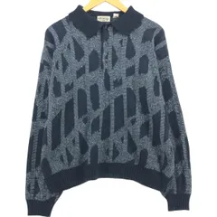 古着 ENTOURAGE 総柄 ポロニットセーター メンズM相当/eaa501650