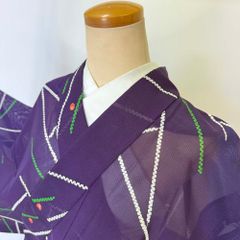 洗える着物 絽小紋 蝶舞模様 夏着物 ポリエステル - メルカリ