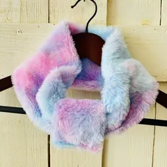 キッズ用　ふわふわ柔らかなネックウォーマー　ゆめかわ　リボン風　大人も使えます！　通学に