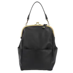 ☆ クロ ☆ Lafiel ラフィール 合皮 ガマ口 バッグ Lafiel ラフィール リュック  3146500 レディース おしゃれ がま口 バッグ フェイク レザー pu 合皮 2way 手提げ 大容量 ブランド 通勤 通学 シンプル きれいめ