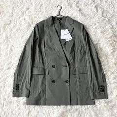 【タグ付き未使用品】Theory　セオリー　ダブルブレスト　リネン混　テーラードジャケット　カーキ　新品