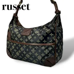 【良品】russet ラシット アクセサリーポーチ ワンショルダーバッグ レディース ナイロン レザー 茶 5072