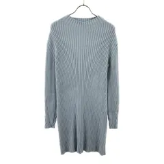 SNIDEL スナイデル 長袖 ワイドリブミニニット ワンピース F ブルー系 SWNO234017 レディース 古着