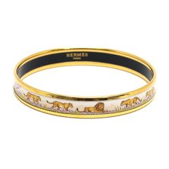 HERMES エルメス ブレスレット バングル エマイユPM ライオン　美品 エルメス HERMRS エマイユPM ライオン アニマル バングル - メルカリ