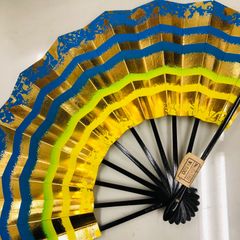 新品★ 舞扇子 京扇子 日本舞踊 踊り用  ブルー グリーン