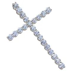 ペンダントトップ メンズ K18WG 18金 ダイヤモンド 5カラット クロス メンズペンダントヘッド ホワイトゴールド 十字架 ネックレスヘッド 5カラットダイヤモンド大き目 ユニセックス 男女兼用 鑑別書付き【アクセサリーマート/メルカリShops店】