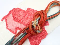 【一輝堂】リサイクル着物 和装小物 帯締め 帯揚げ セット 帯締 帯揚 振袖用 総絞り 丸組 金糸 25w07-8272