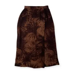 Leilian レリアン 柄入り ロング スカート サイズ 11 /ブラウン/レディース/日本製