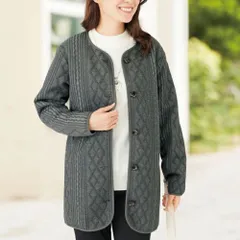 ☆ チャコール ☆ Lサイズ ☆ 裏ボアであったかふくれジャカードジャケット ジャケット レディース カジュアル 961503 上着 羽織り 羽織 ロングジャケット レディースジャケット ロング丈 ロング 裏ボア ジャカード ストレッチ ポケット