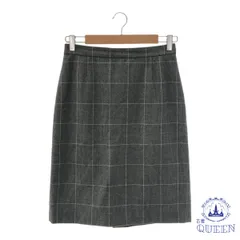 ☆美品☆ INDIVI インディヴィ スカート ひざ丈スカート タイト レディース グレー チェック柄 日本製901-7648 送料無料 古着