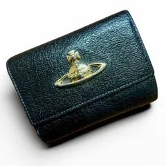 Vivienne Westwood ヴィヴィアンウエストウッド 三つ折り財布 がま口 コンパクトウォレット オーブ 金具 ブラック