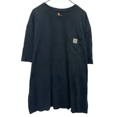 Carhartt ロゴTシャツ 2XL ブラック カーハート プルオーバー ビッグサイズ ワンポイント 胸ポケット 古着卸 アメリカ仕入 a704-5130
