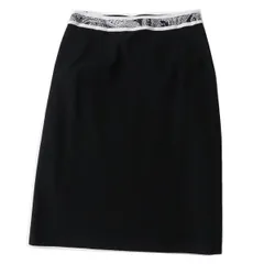 未使用品◎正規 日本製 LEONARD FASHION レオナール ファッション 0392850 レディース ウエスト総柄プリント ロングスカート 黒 42 タグ付のサムネイル
