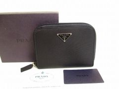 プラダ PRADA ナイロン ラウンドファスナー 札入れ 2つ折り 札入れ コンパクト 財布 メンズ レディース 【未使用保管品】