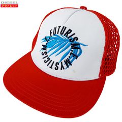 新品・アウトレット！ DIESEL ディーゼル キャップ 00SQJQ 0IAUC 42A レッド RACES CAPPELLO ベースボールキャップ メッシュ ロゴキャップ 帽子 送料無料
