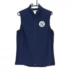 【美品】ジャックバニー アウターベスト ネイビー ロゴ白 ナイロン 裏地メッシュ メンズ 5(L) ゴルフウェア Jack Bunny