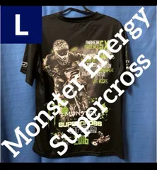 【デザイン必見！】 モンスターエナジー モトクロスTシャツ　両面プリント　Lのサムネイル
