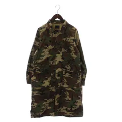 ヒステリックグラマー HYSTERIC GLAMOUR CAT THE HYS ステンカラーコート アウター ロング 比翼ボタン 迷彩 カモフラ 総柄 F カーキ 茶色 ブラウン 01173AC07 /XZ ■GY18のサムネイル
