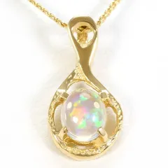 14K　YG　ネックレス　necklace　ウォーターオパール　総重量約2.1g　約38cm