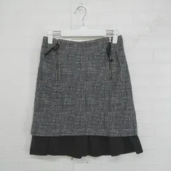 ◇ TOGA PULLA トーガ プルラ 切替 フロントジップ ミニ タイト スカート サイズ1 グレー ブルー ブラック系 レディース E  【1303140017655】