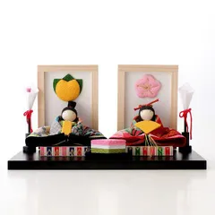 おひなさま お雛様 ひな人形 置物 ちりめん細工 オブジェ おしゃれ かわいい 桃の節句 雛飾り ひな祭り コンパクト 小物 京都 日本製 インテリア ちりめん細工 桜橘 飾り