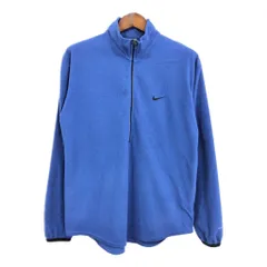 90年代 NIKE ナイキ ハーフジップ フリースジャケット スポーツ ブルー (メンズ L) 中古 古着 S1416