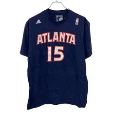 adidas 半袖プリントTシャツ L ネイビー アディダス プルオーバー ビッグプリント スポーティー 古着卸 アメリカ仕入 a705-5889