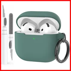 Apple スキン カバー AirPods AirPods AirPods カバー 4対応 耐衝撃 フルボディ ケース ケース USB-C充電ケース 第4世代 ソフトシリコン クリーニングキット付き ワイヤレス充電対応 (2024) 4 AhaStyle