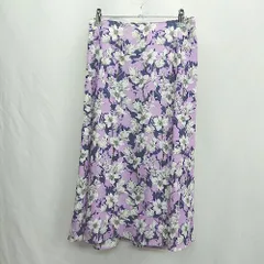 ◇ ⊂ Φ INED イネド 花柄 ミモレ丈 フレア スカート サイズ9 パープル系 レディース E  【1412260004114】