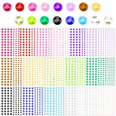 アクセサリー ハンドメイド 多種多様 ジュエルステッカー 手芸用品 フェイスステッカー ネイルシール デコパーツ 16枚セット 約2752粒 DIY用品 自己粘着性 貼り紙 ネイルアートパーツ キラキラ 携帯電話装飾 ダイヤモンド カラフル 3D シール ネイ