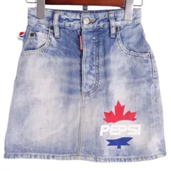 美品 ディースクエアード DSQUARED2 スカート デニム ショートスカート pepsi ペプシ ボトムス レディース イタリア製 34(S相当) ブルーのサムネイル
