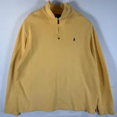 古着 90's/90年代 ポロバイラルフローレン Polo by Ralph Lauren スウェット ハーフジップ ニット 大きいサイズ XXL  イエロー メンズ