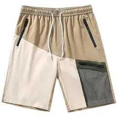 メンズ 水陸両用 水着 ハーフパンツ 海パン シンプル ポケット ファスナー付き ウエスト紐付き インナーなし 丈夫な生地感 スポーツ アウトドア 夏 黒 緑 mm-007