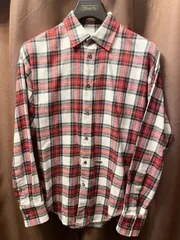 MADE IN ITALY製 DSQUARED2 チェック柄 長袖フランネルシャツ レッド×ホワイト×ブラック 36サイズ