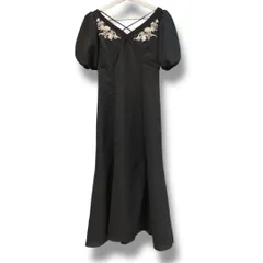 MERCURY DUO マーキュリーデュオ パーツエンブロイダリーワンピース 24年製 02420303301-01 ロングワンピース 半袖ワンピース レース 刺繍 パフスリーブ 黒 Mサイズ レディース 夏 ゴーゴー古着マルイ草加店1688