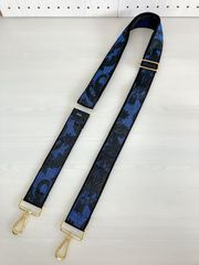 ハンドメイド＊ショルダーストラップ ジャガード青(949)