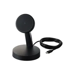 【新品・7営業日以内発送】ELECOM エレコム W-MS10BK ワイヤレス充電器 Qi認証 Qi2対応 15W/7.5W/5W マグネット式 充電スタンド ケーブル一体 1.5m ブラック WMS10BK【沖縄離島販売不可】