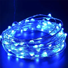 Wfledlig ジュエリーライトイルミネーションライト ストリングライト LED 10m 電球数100 電池式 8種類の点灯モード 正月 リモコン付き ワイヤーライト クリスマス パーティー 結婚式 誕生日 飾りライト 電飾 室内室外 防水 (ブルー) 0